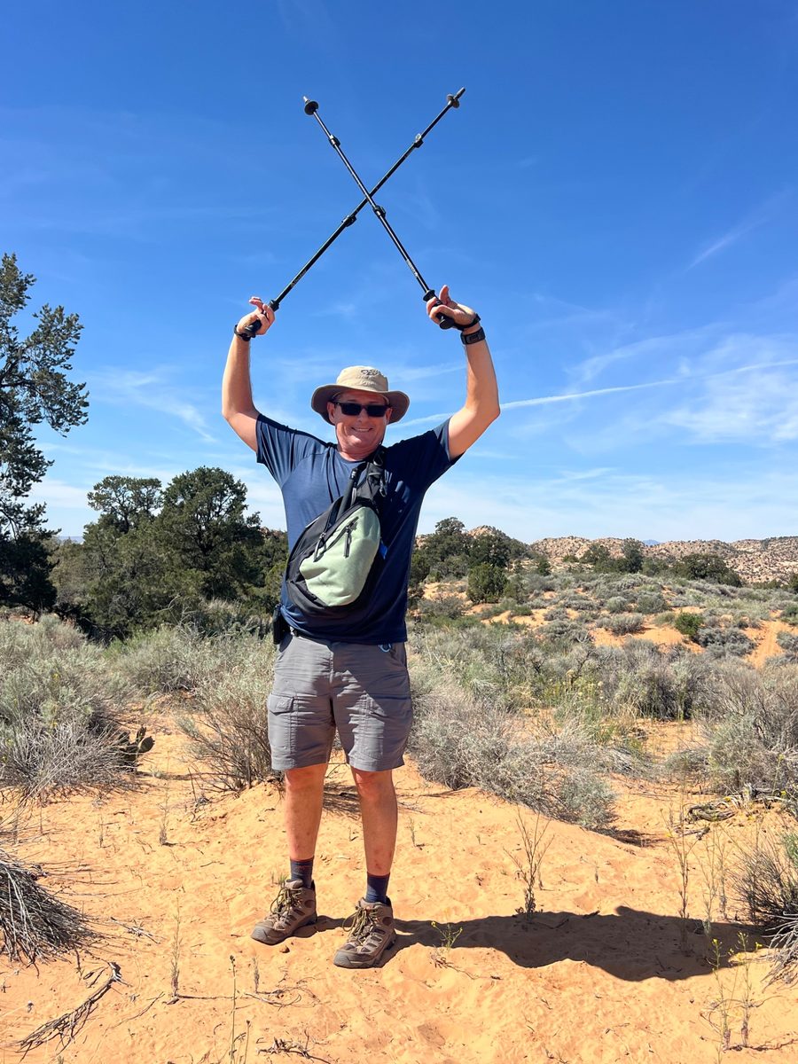 Troy celebrating another trail